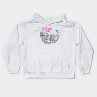 Ellesmere Port Map (Pink & White) Kids Hoodie